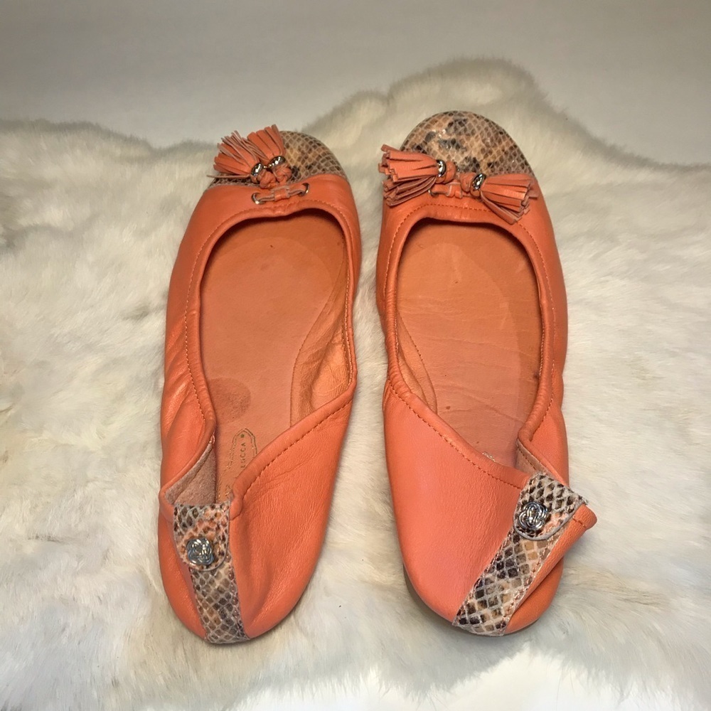 Elliott Lucca Ballet Flat Coral Python Tassel 8.5 - image 5